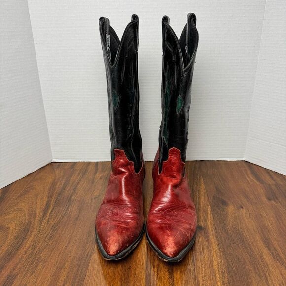 Vintage Code West Cowboy Boots Black and Red Women’s Size 6.5 Western Boho - Picture 6 of 12